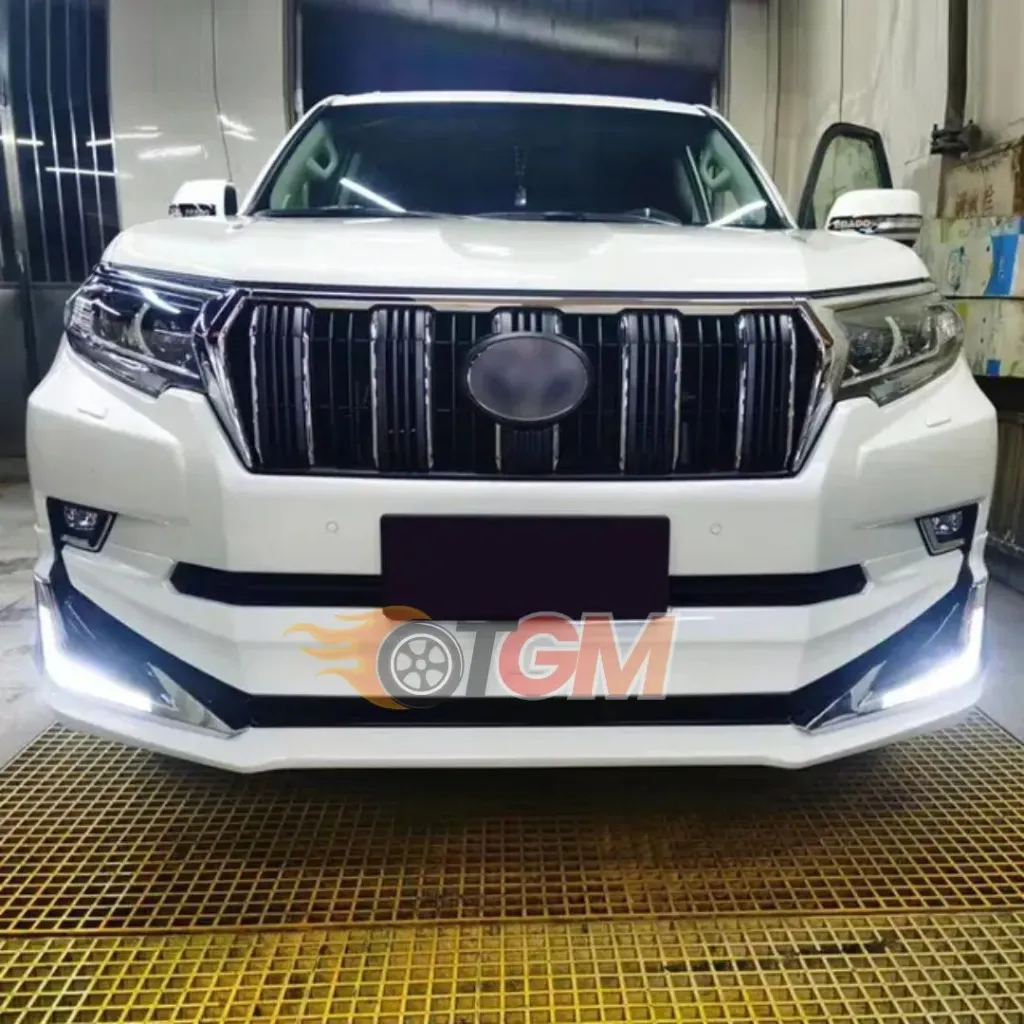 Front Bumper Lip Toyota Prado 150 2018 Model Modellista Type With LED