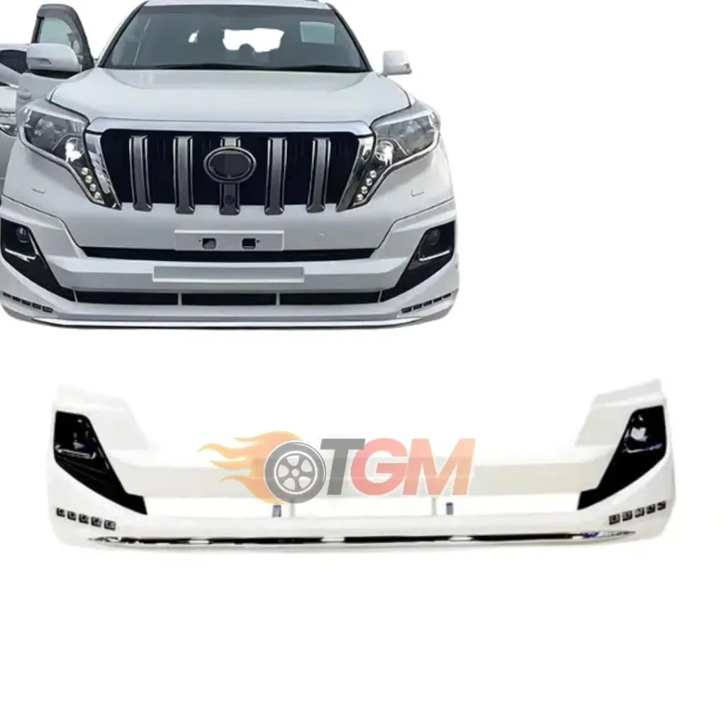 Front Bumper Lip Toyota Prado 150 2014 Model With LED