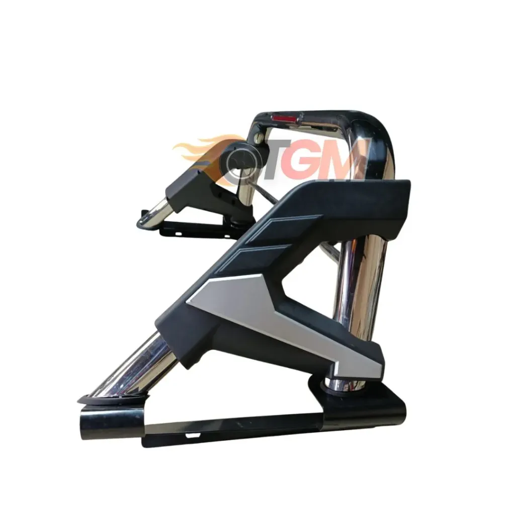 Chrome With Black Roll Bar-NP300,Triton, Hilux, Ford, D-Max