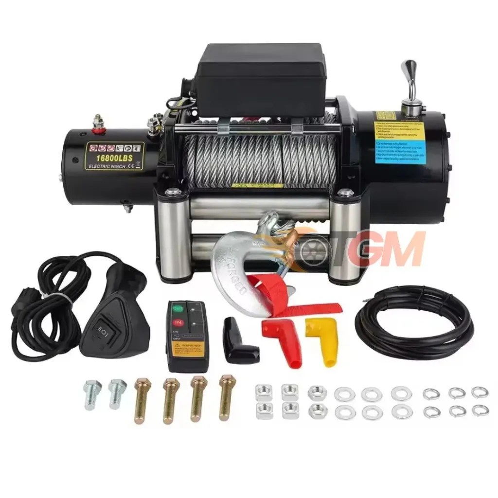 Winch Vehicle Recovery Electric Heavy Duty 16800LBS 24V(8.4T)